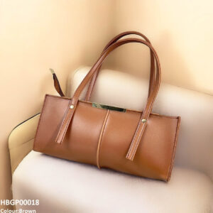 sleek classic shoulder handbag – brown
