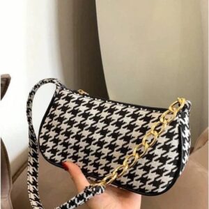 houndstooth shoulder bag